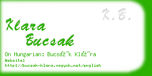 klara bucsak business card